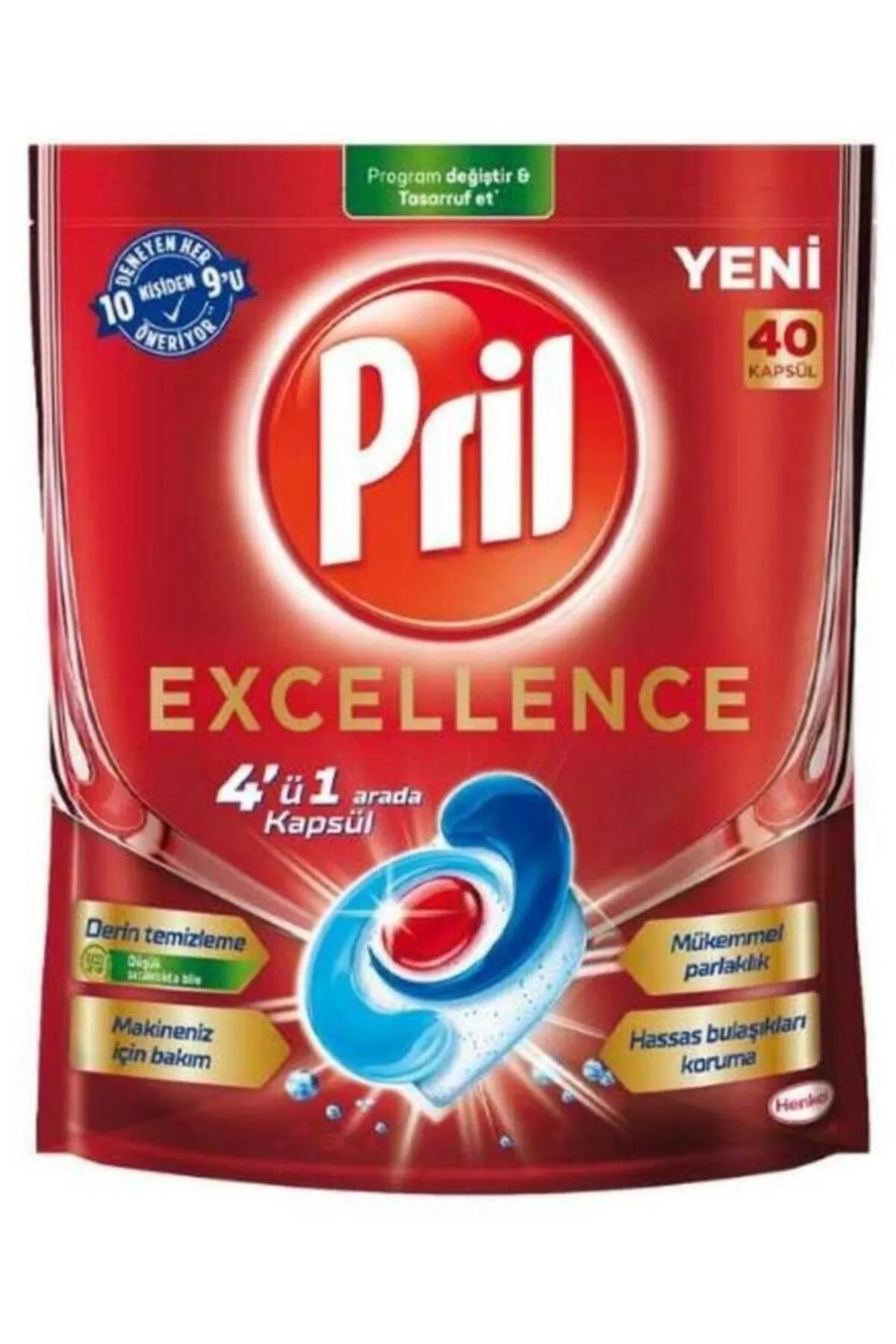 Pril Excellence 4'ü 1 Arada Bulaşık Makinesi Tableti 40'lı