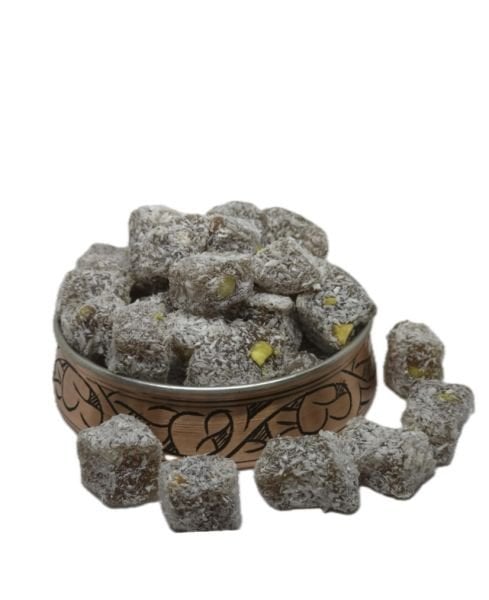 Çifte Kavrulmuş Hindistan Cevizli Fıstıklı Lokum 500 Gr
