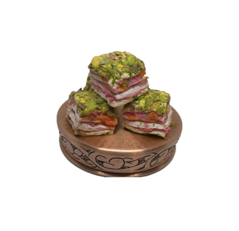 Çilek Parçacıklı Fıstıklı Katmer Lokum 500 Gr
