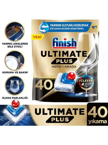 Finish Ultimate Plus 40 Kapsül Bulaşık Makinesi Deterjanı Tableti